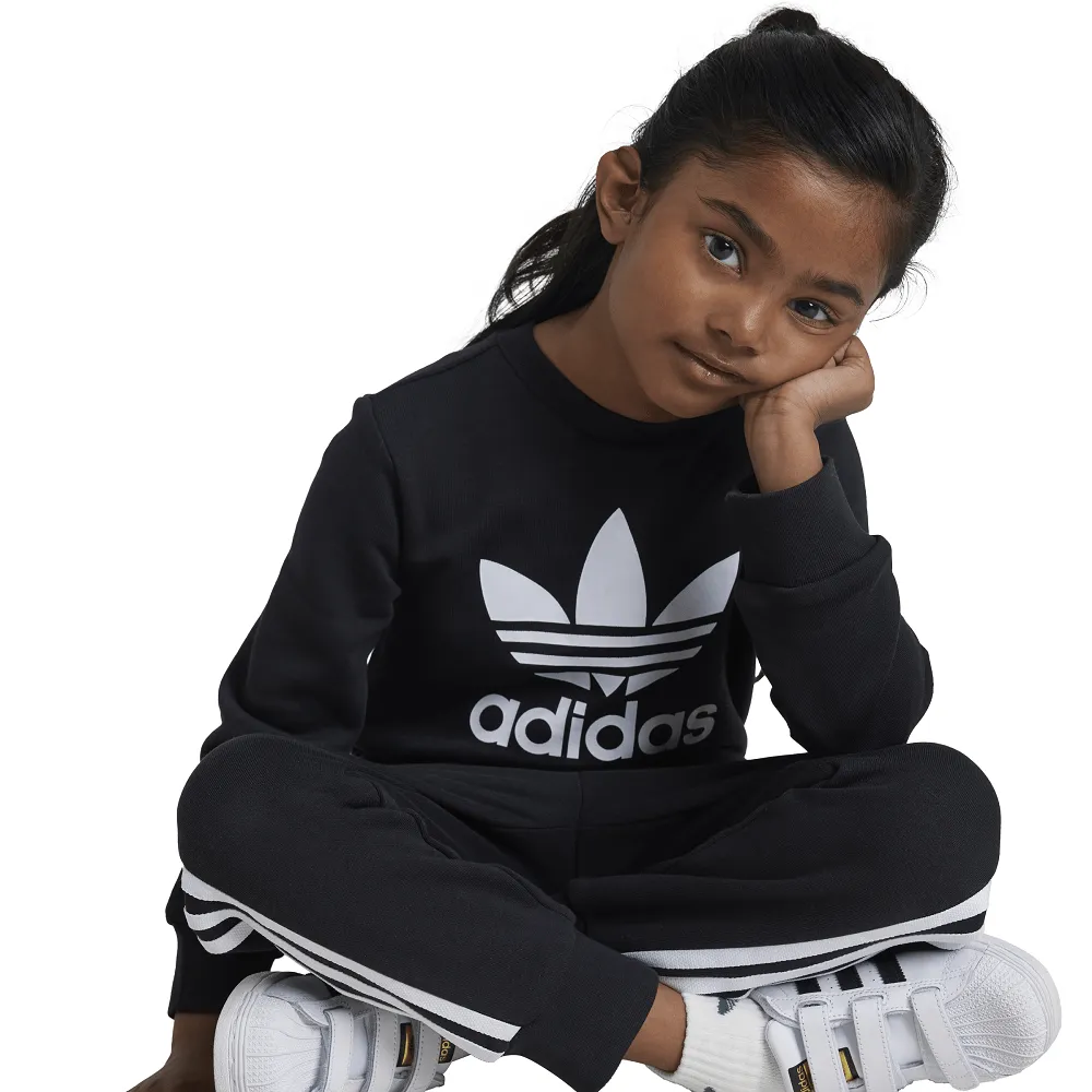 adidas Childrens Trefoil Crew Set - Black