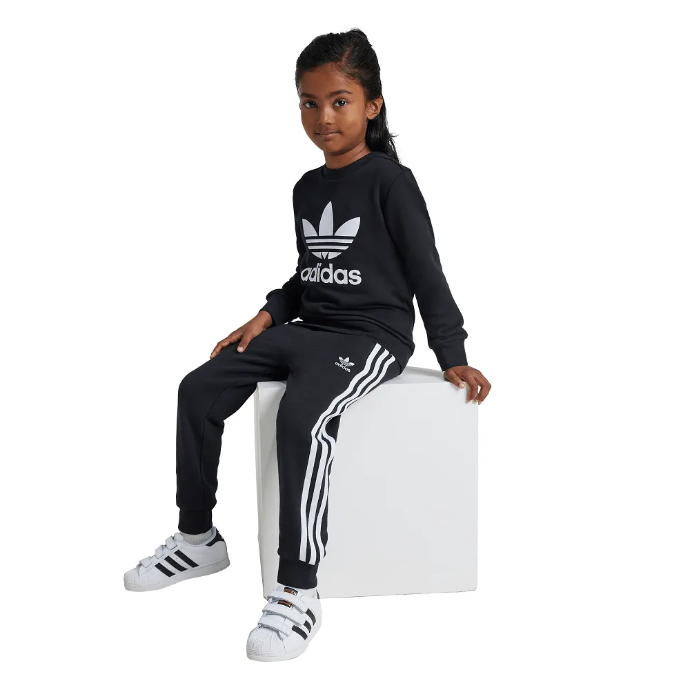 adidas Childrens Trefoil Crew Set - Black