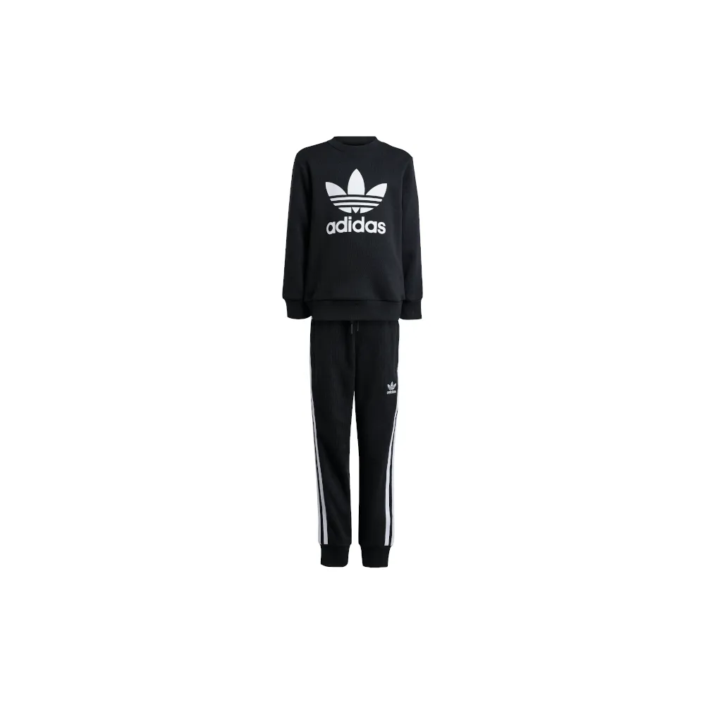 adidas Childrens Trefoil Crew Set - Black