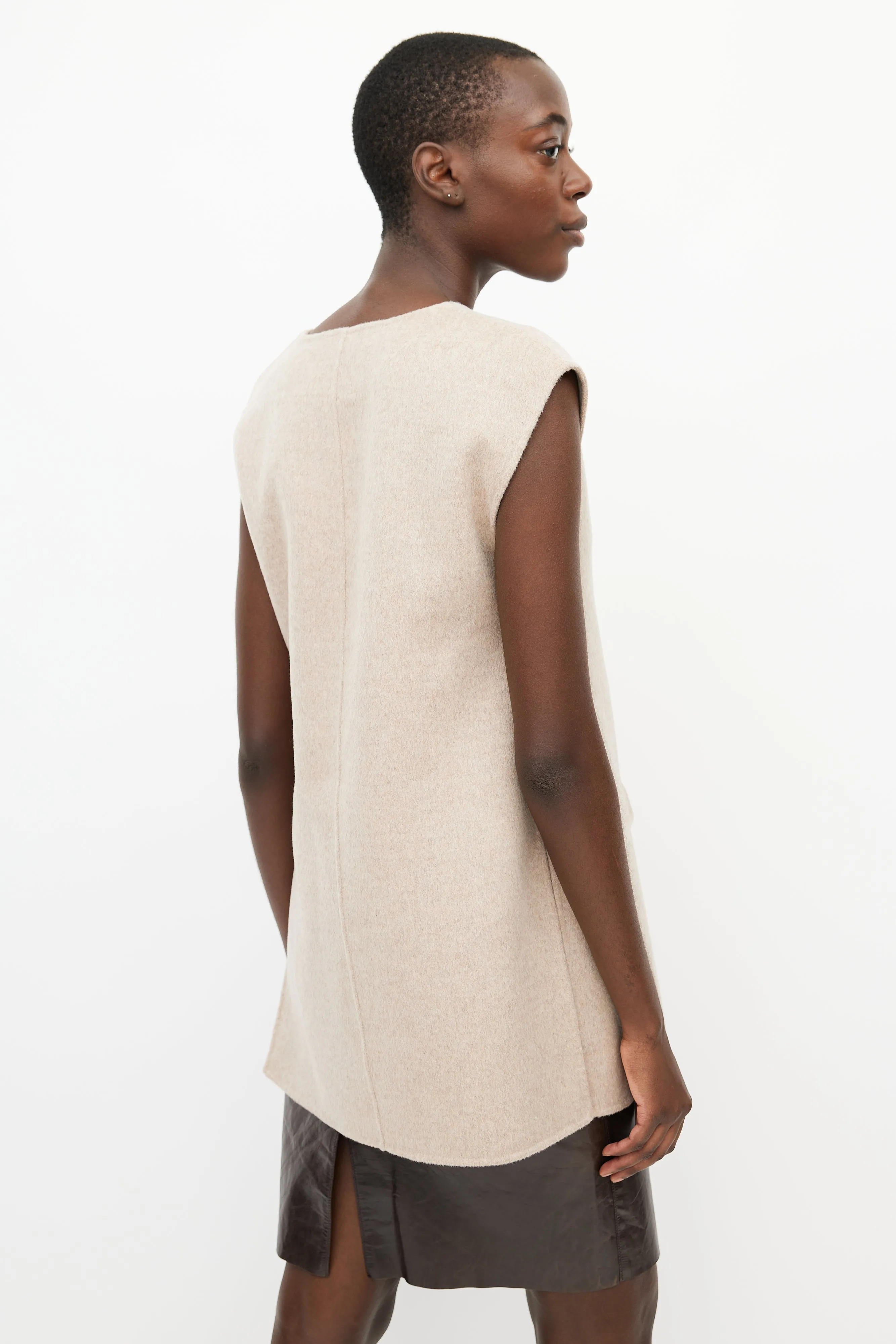 Beige V-Neck Tunic