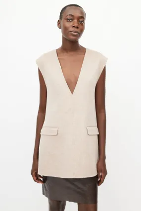 Beige V-Neck Tunic