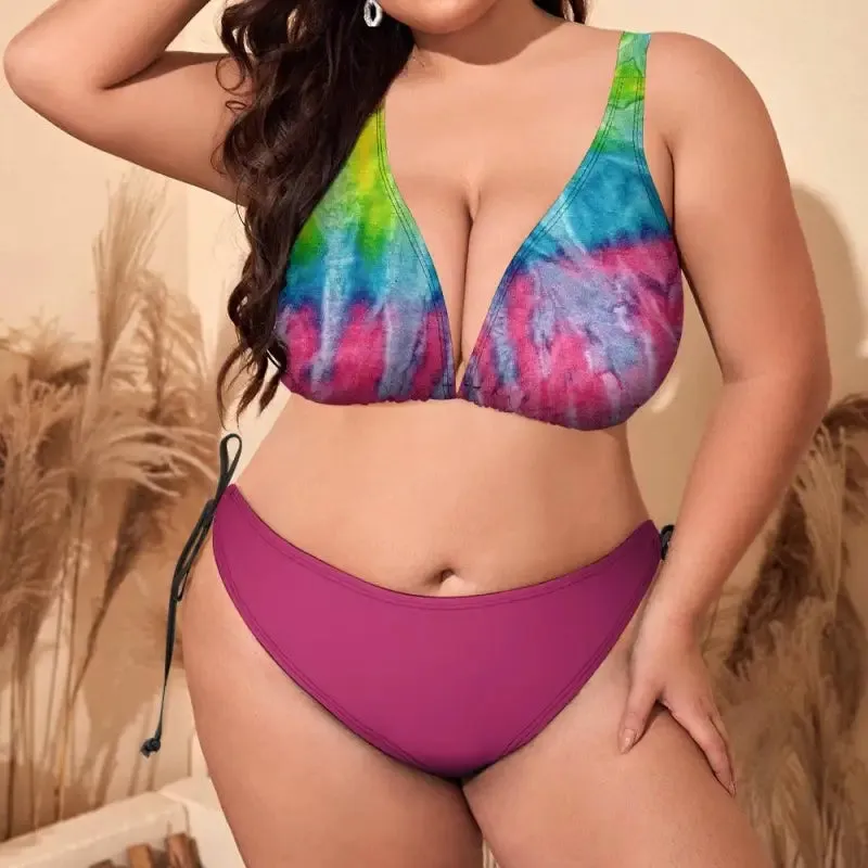 Dive Into Fun with Our Plus Size Tie Dye Bikini