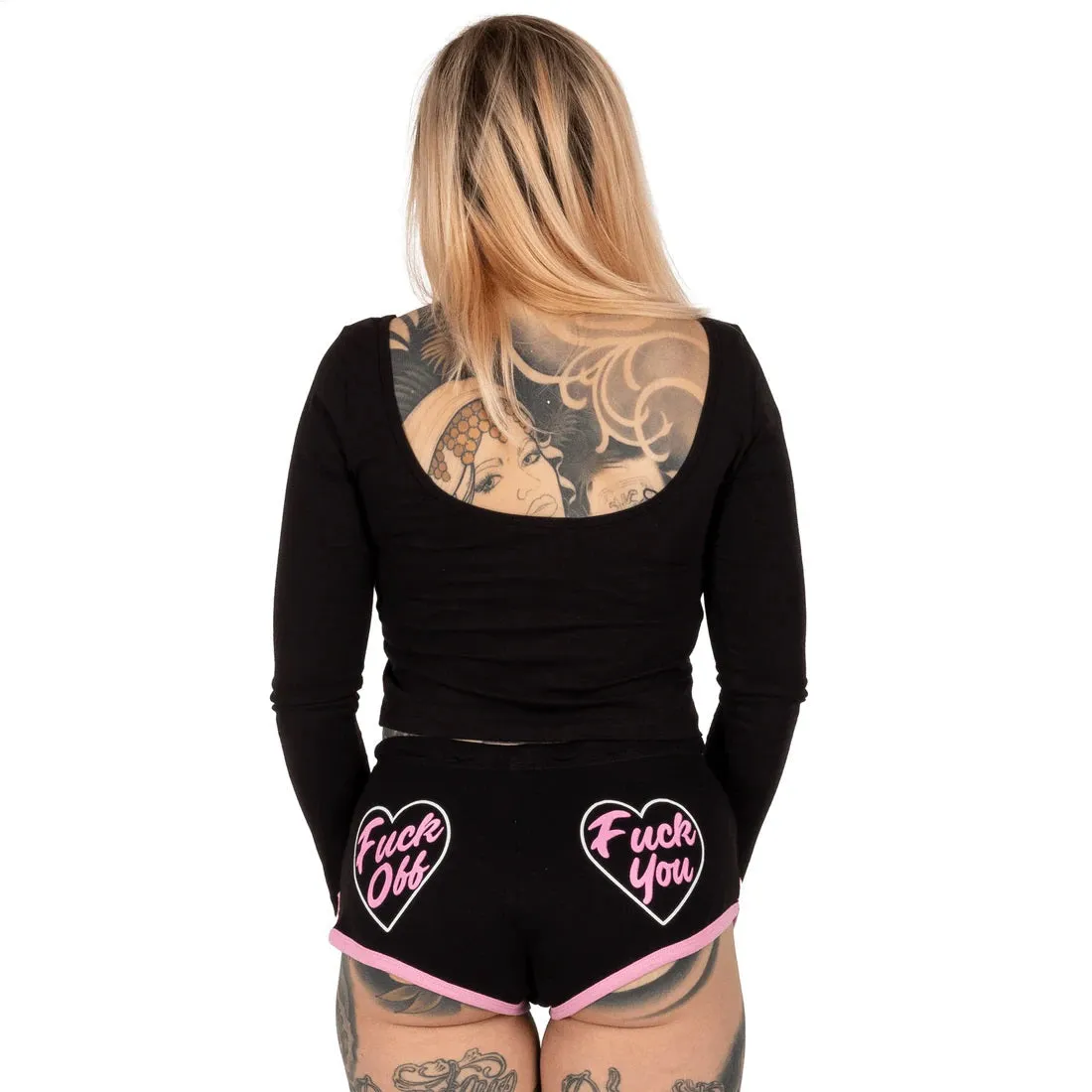 F Off, F You Heart Pink Womens Dolphin Hot Shorts
