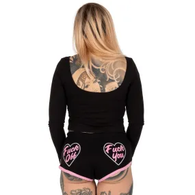 F Off, F You Heart Pink Womens Dolphin Hot Shorts