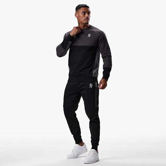 Gym King Minefield Crew Tracksuit - Black