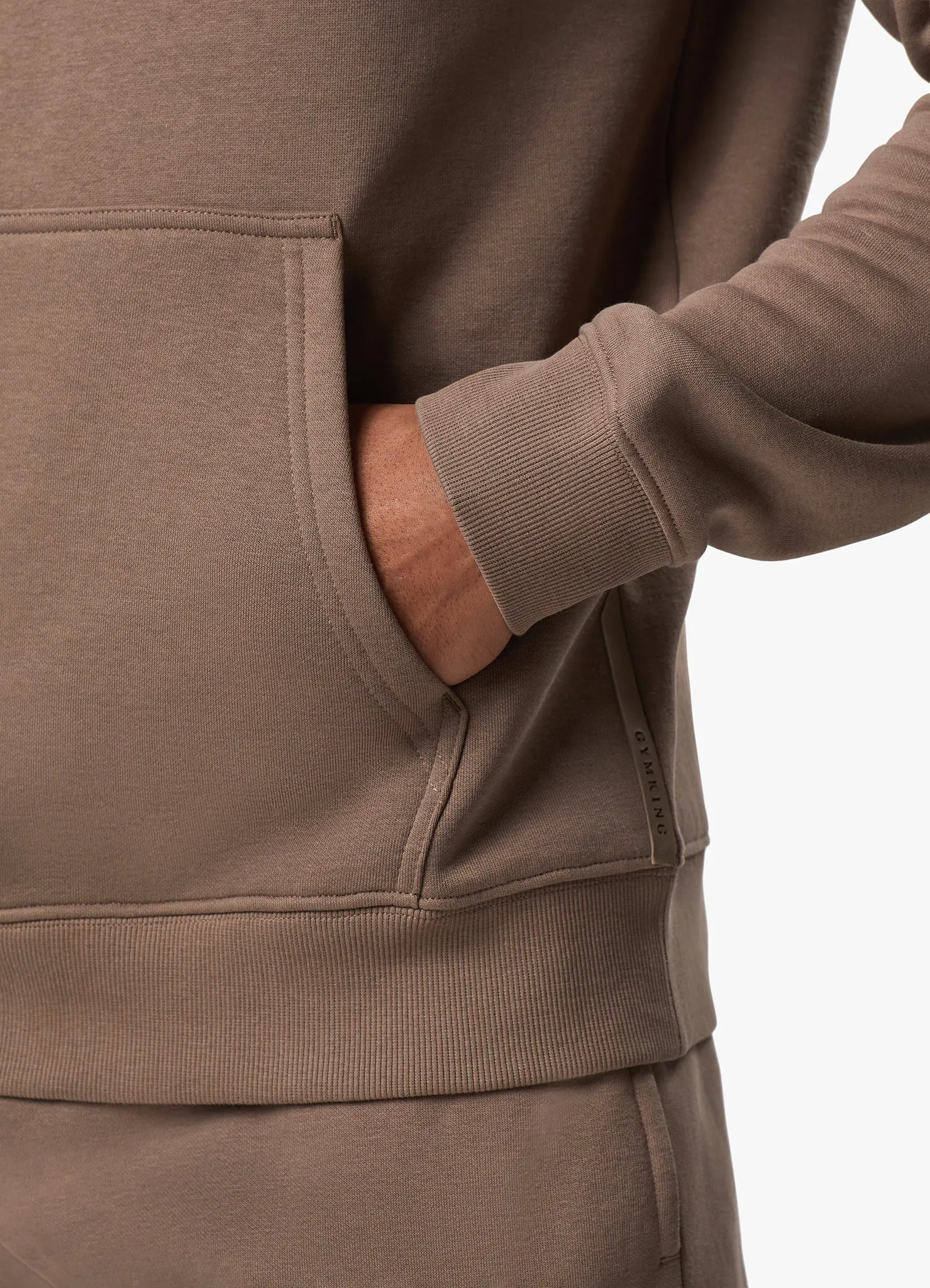 Gym King Pro Logo Fleece Tracksuit - Dark Taupe