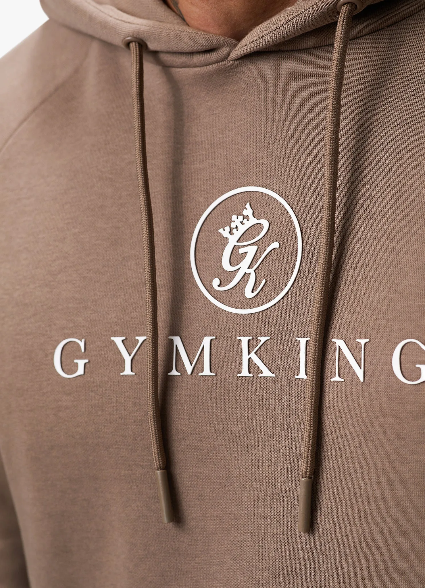 Gym King Pro Logo Fleece Tracksuit - Dark Taupe