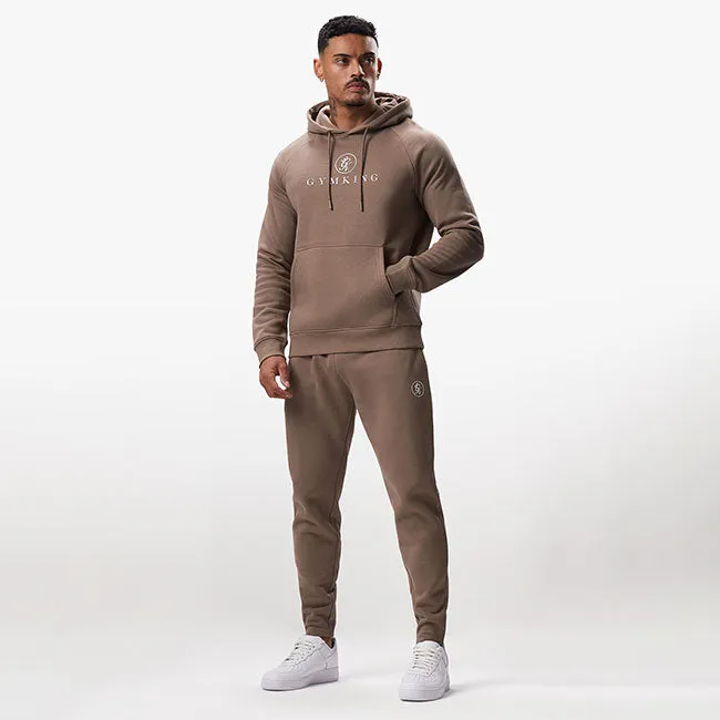 Gym King Pro Logo Fleece Tracksuit - Dark Taupe
