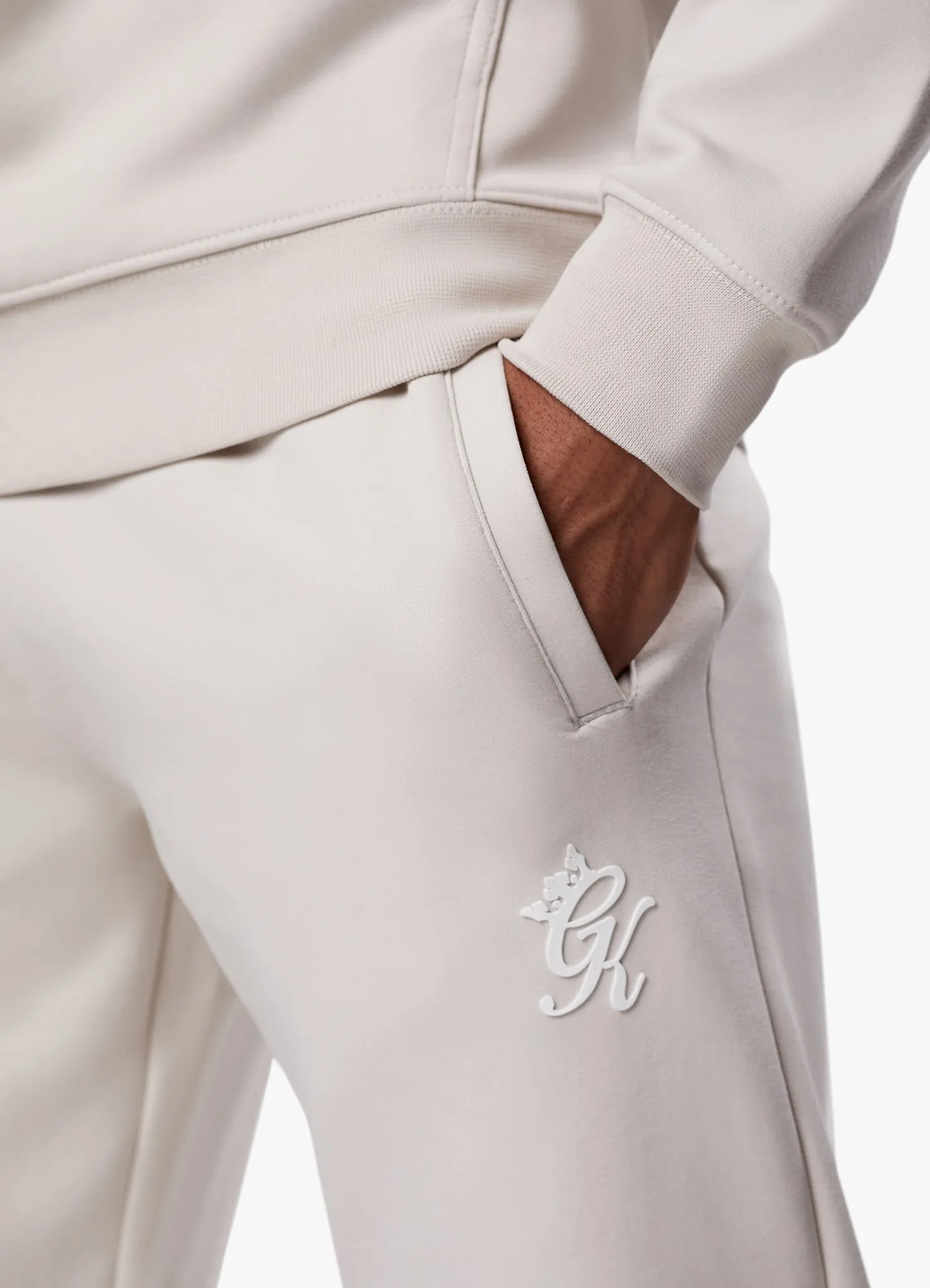 Gym King Split Linear Tracksuit - Stone Grey