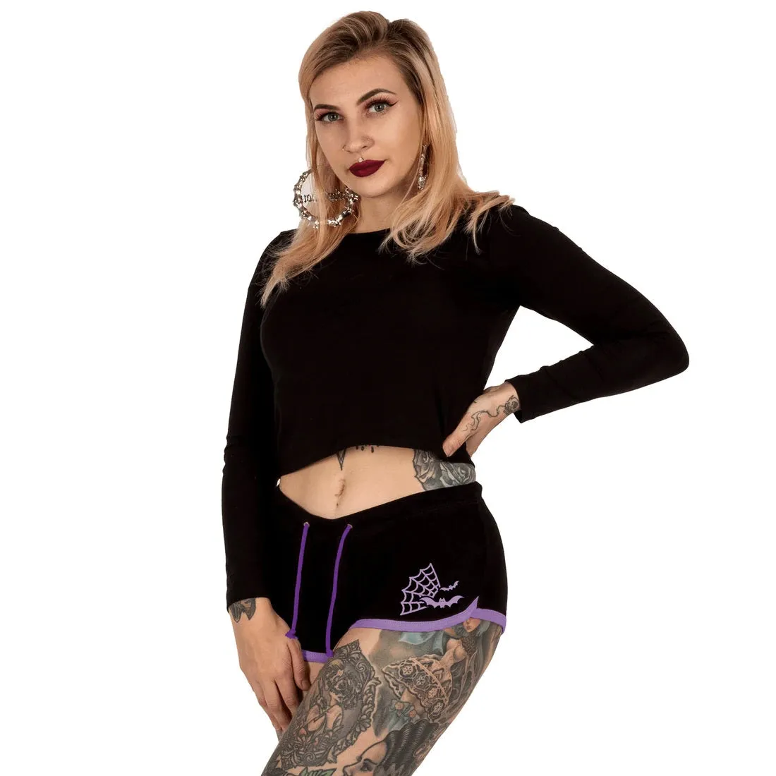 Halloween Night Purple Trim Dolphin Hot Shorts
