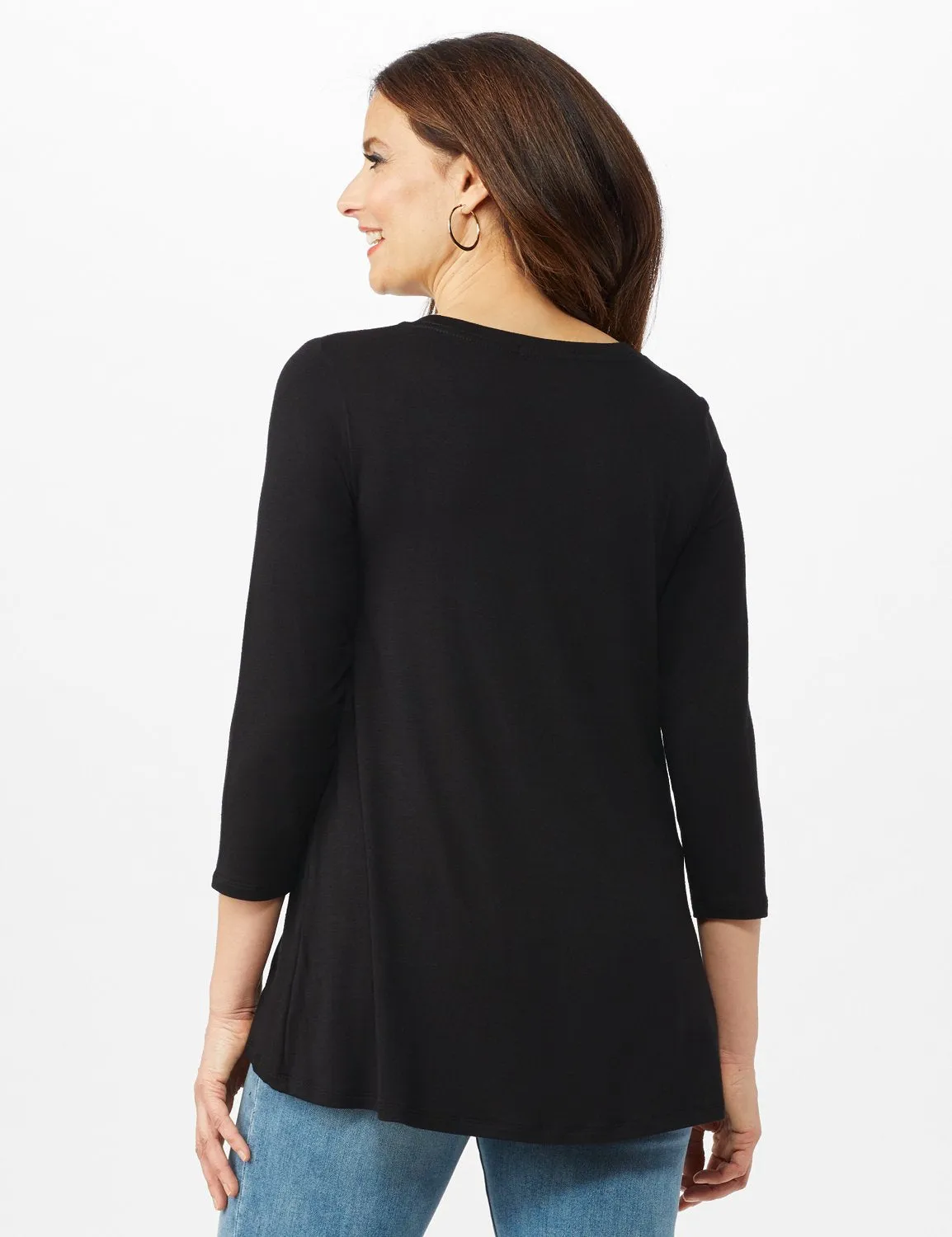 Hi-Low Medallion Screen Knit Tunic