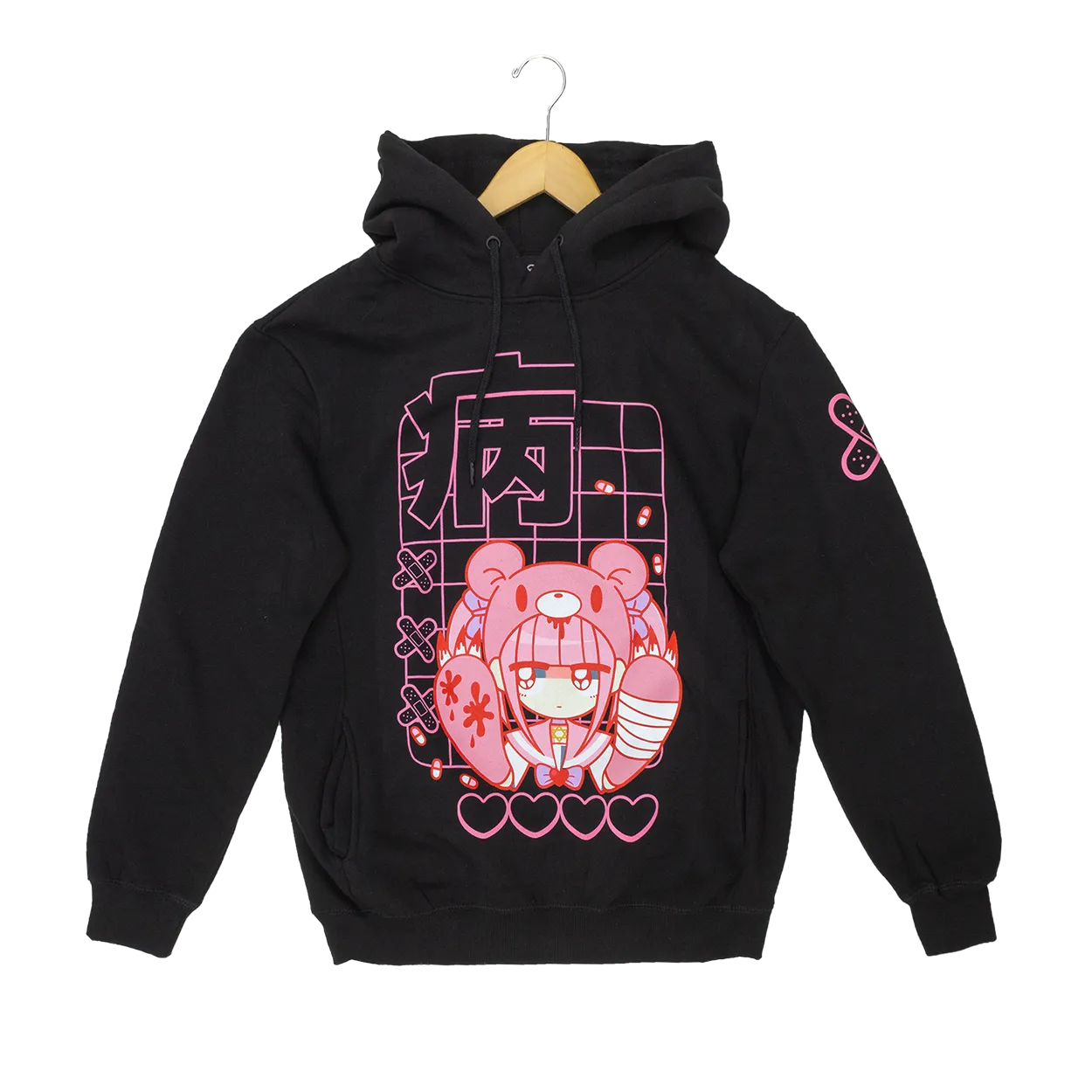 MENHERACHAN x Gloomy Bear Bandaid Black Hoodie