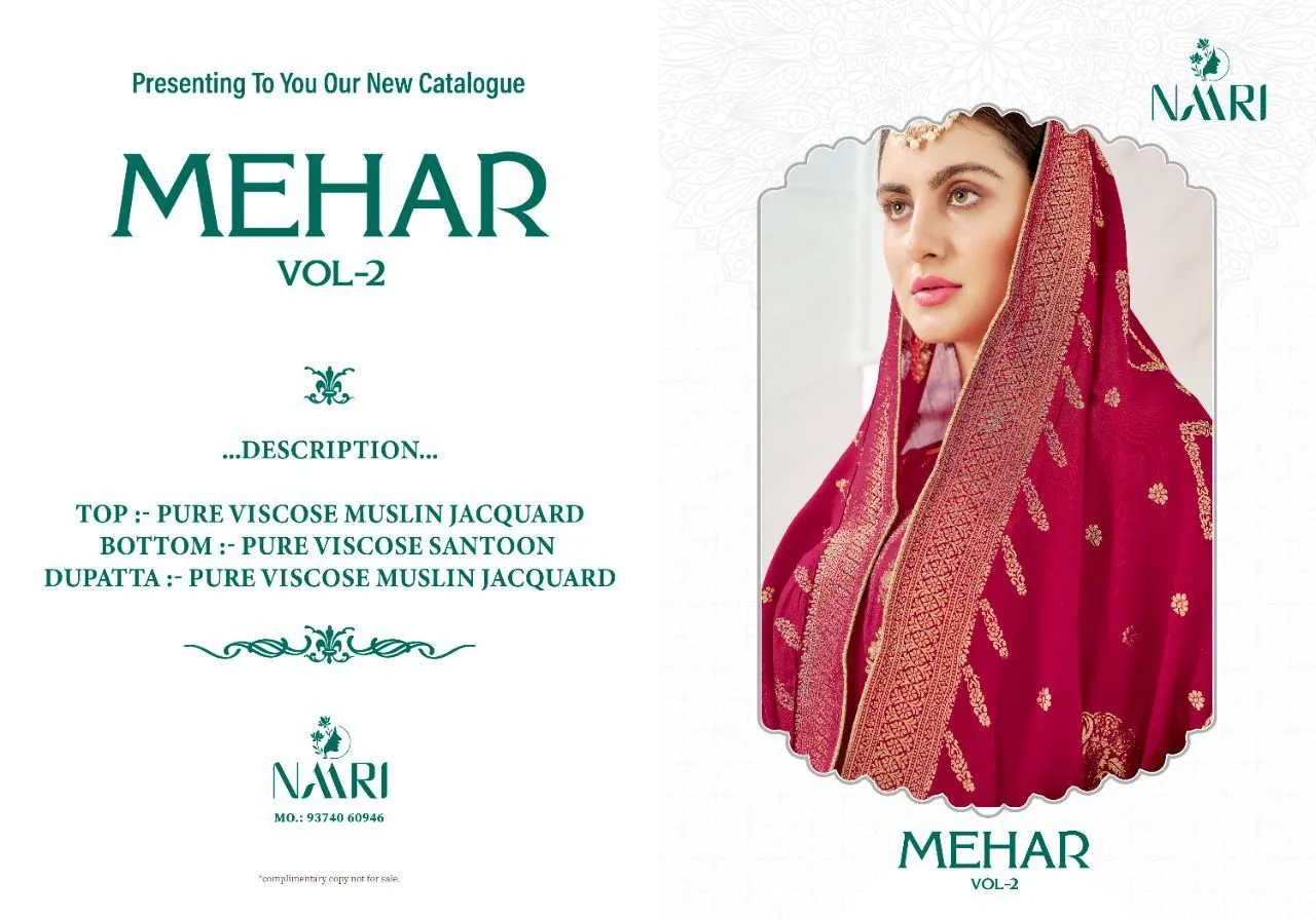 NAARI MEHAR VOL.2 PURE MUSLIN JACARD SUIT