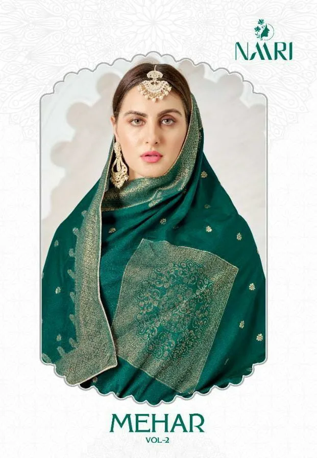 NAARI MEHAR VOL.2 PURE MUSLIN JACARD SUIT