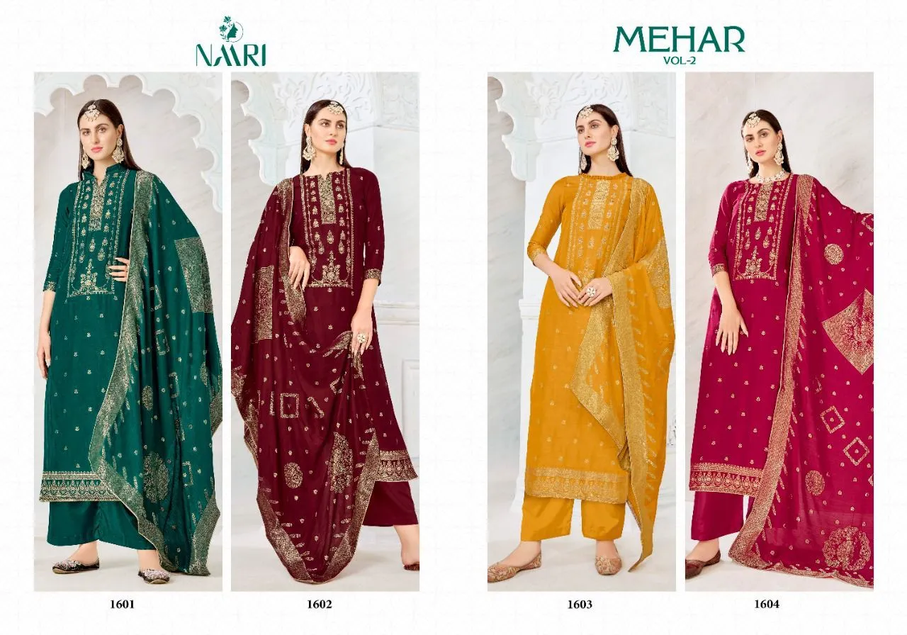 NAARI MEHAR VOL.2 PURE MUSLIN JACARD SUIT