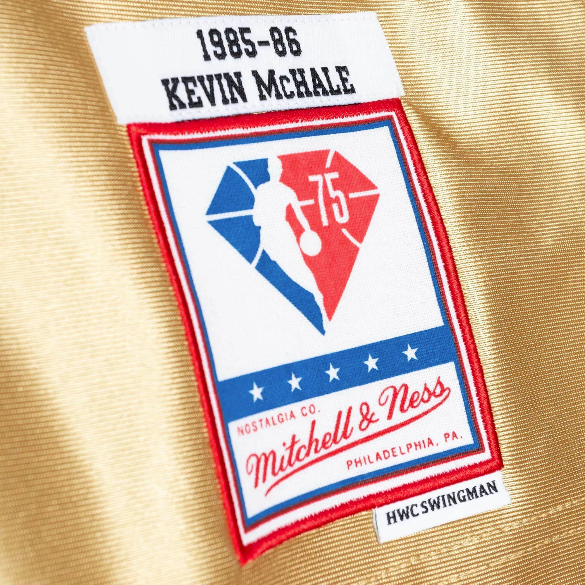 NBA Boston Celtics Kevin McHale 1985 75th Anniversary Gold Jersey