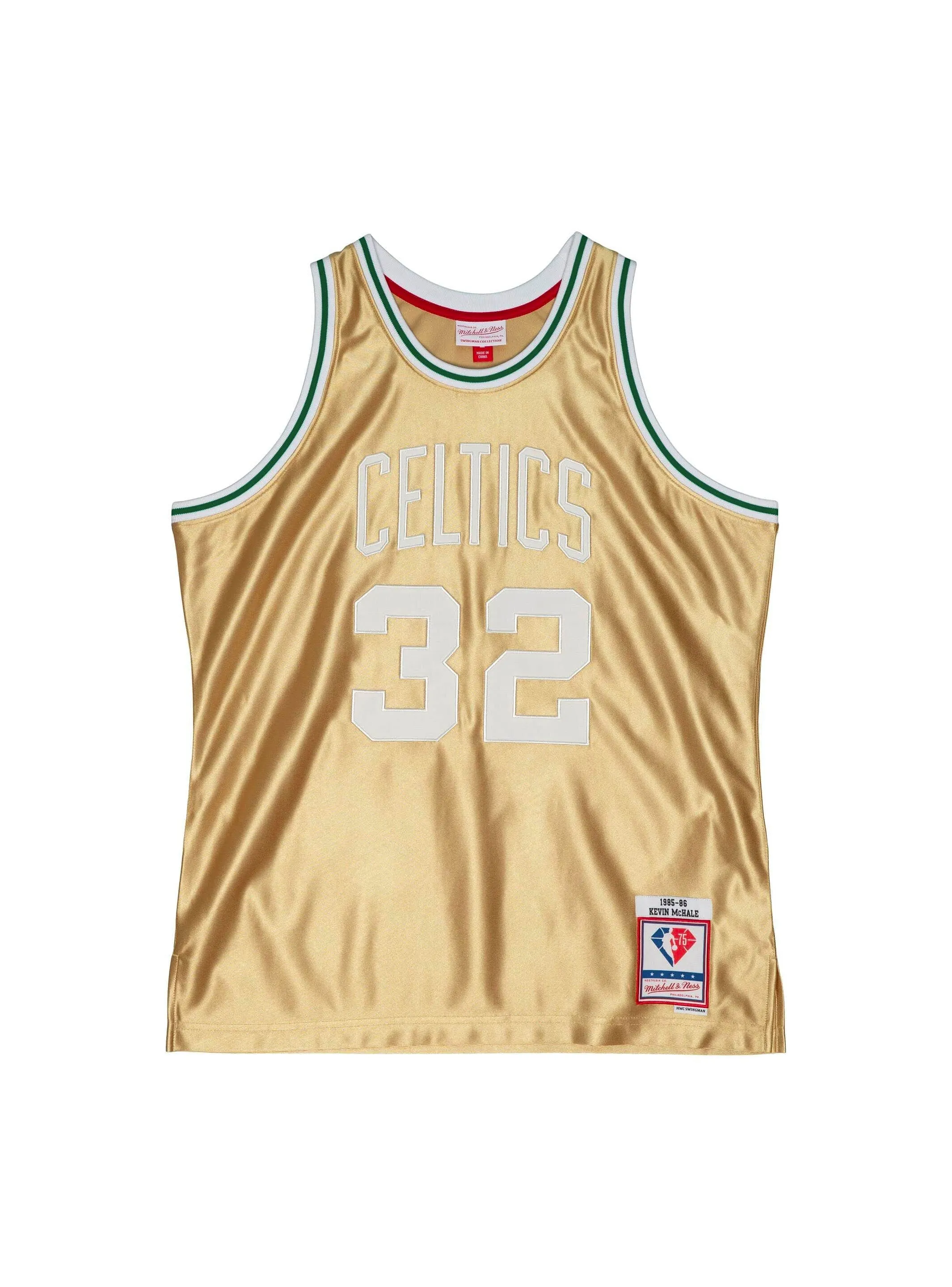 NBA Boston Celtics Kevin McHale 1985 75th Anniversary Gold Jersey