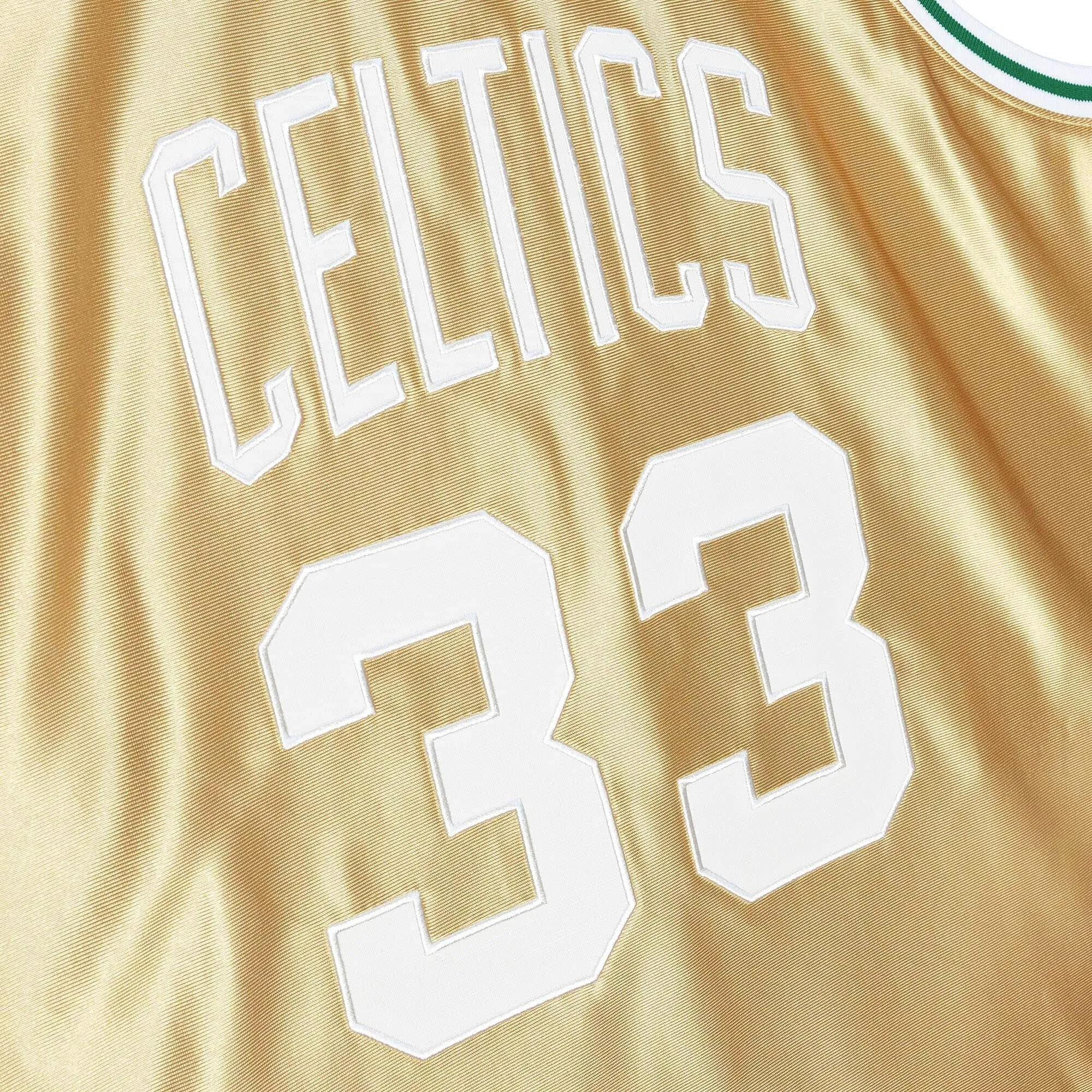 NBA Boston Celtics Larry Bird 1985 75th Anniversary Gold Jersey