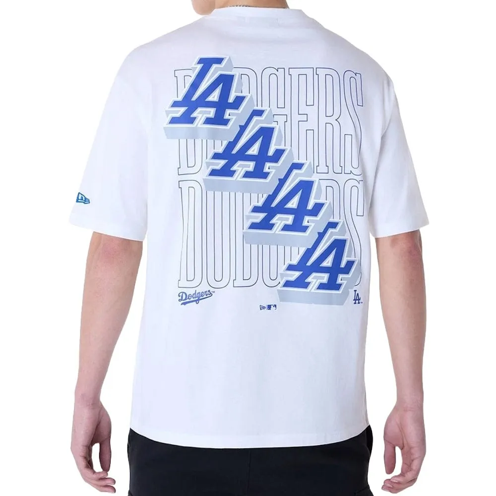 New Era MLB Wordmark Oversized Tee Los Angeles Dodgers - White