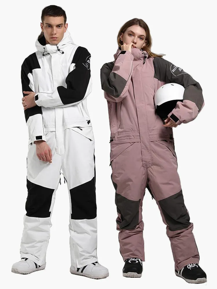 new ski suit fluorescent camouflage waterproof and breathable night single and double board one-piece snow suit