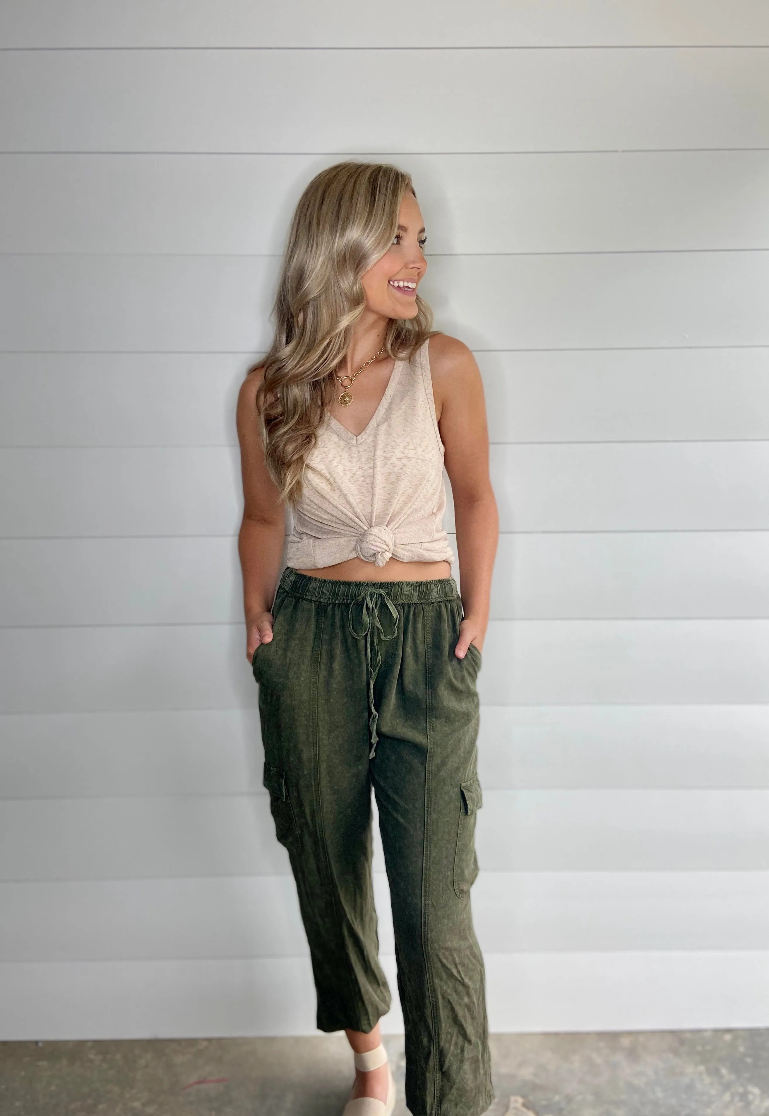 Olive Cargo Joggers