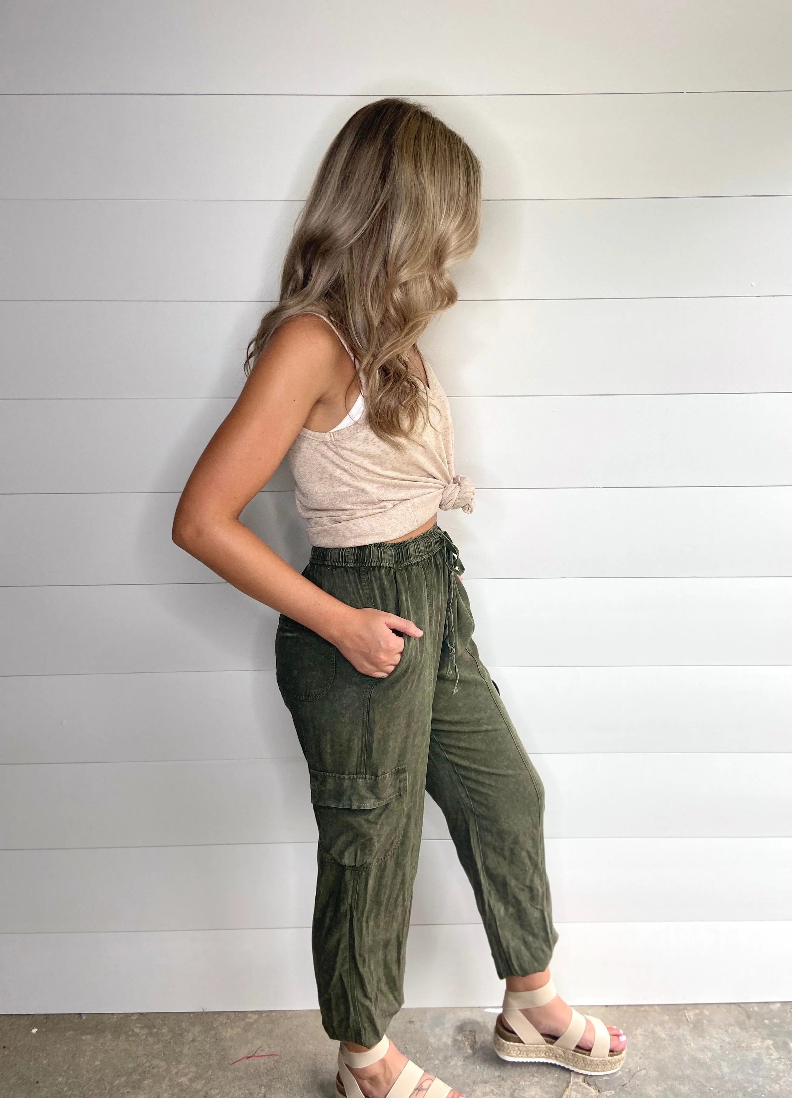 Olive Cargo Joggers
