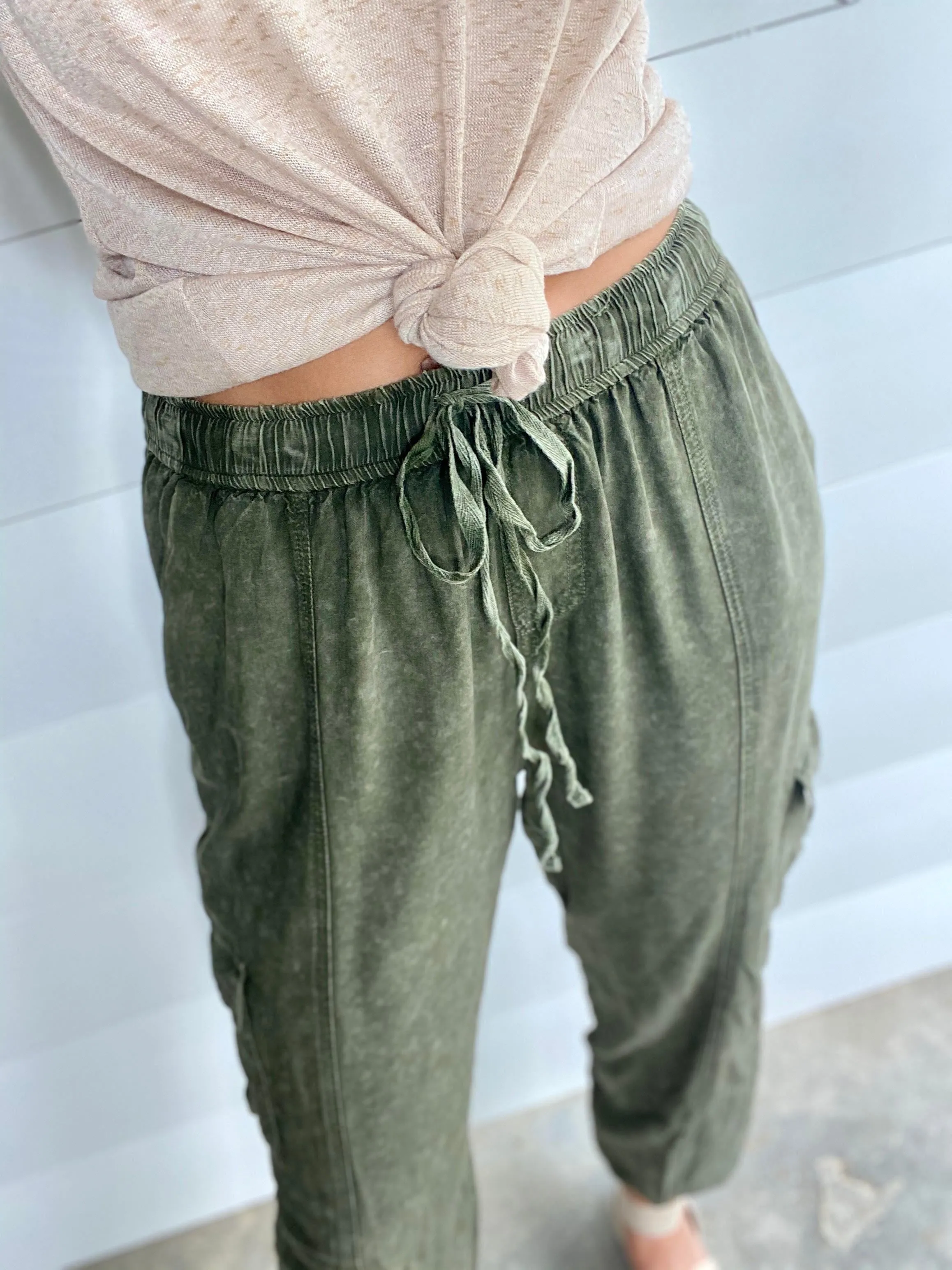 Olive Cargo Joggers