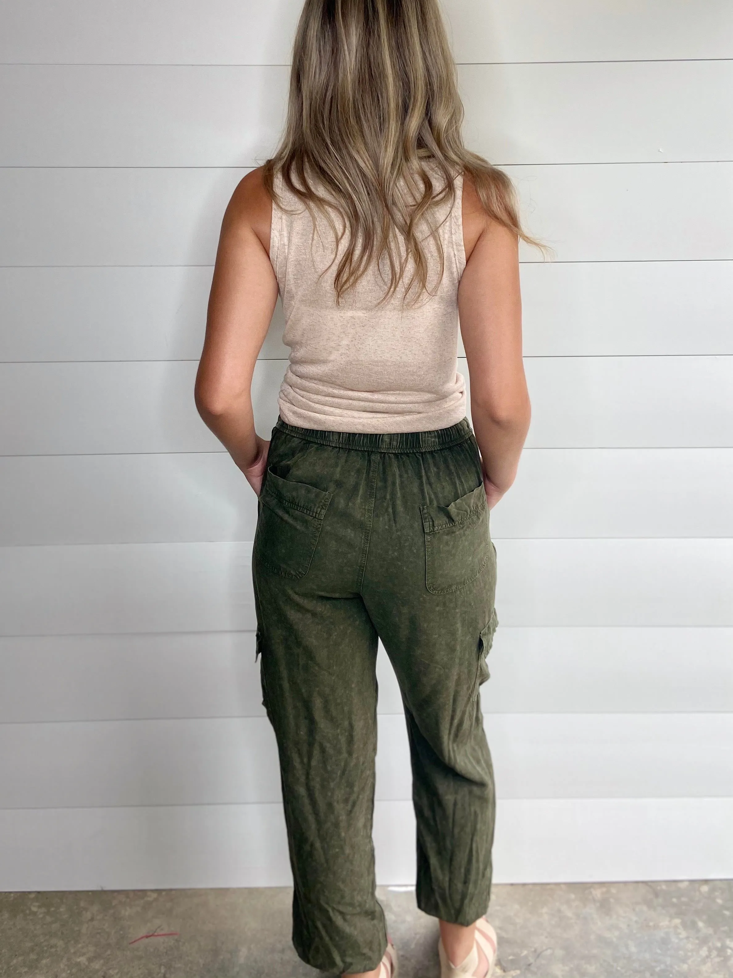 Olive Cargo Joggers