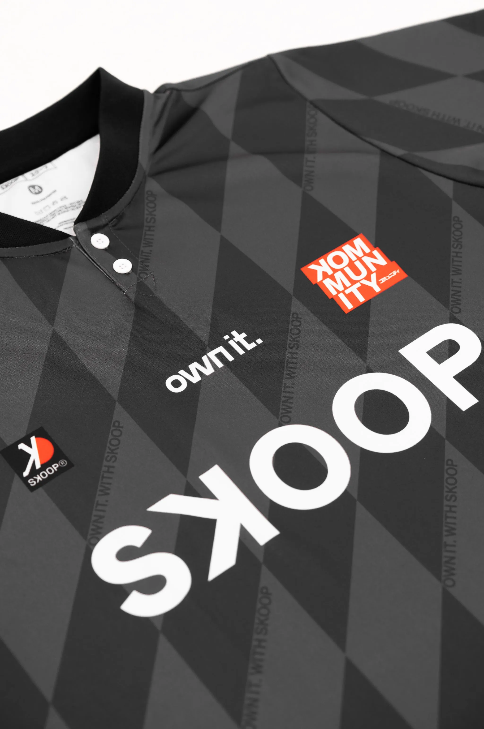 SKOOP® Evergreen Buttoned Collared Jersey Black