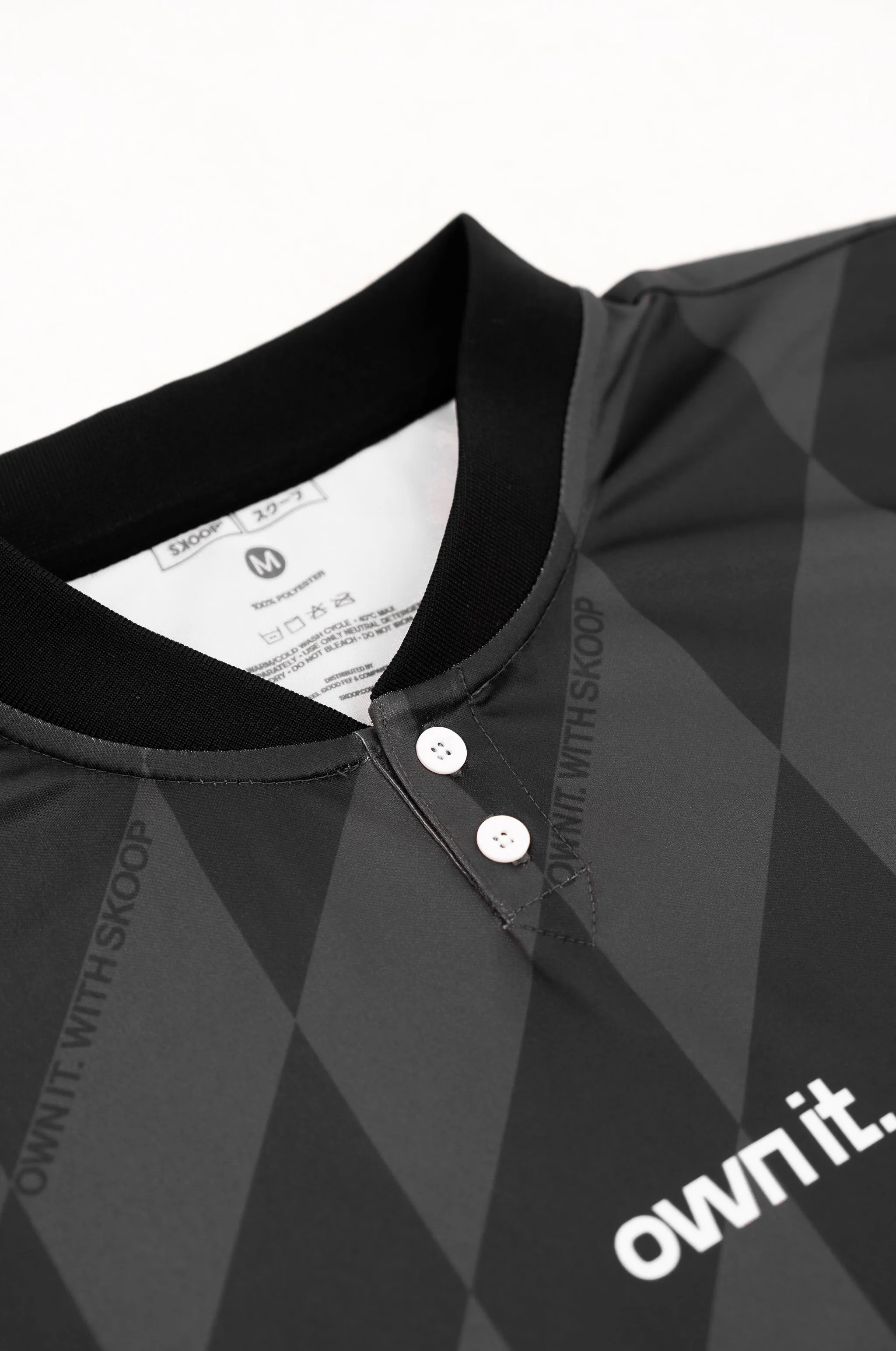 SKOOP® Evergreen Buttoned Collared Jersey Black
