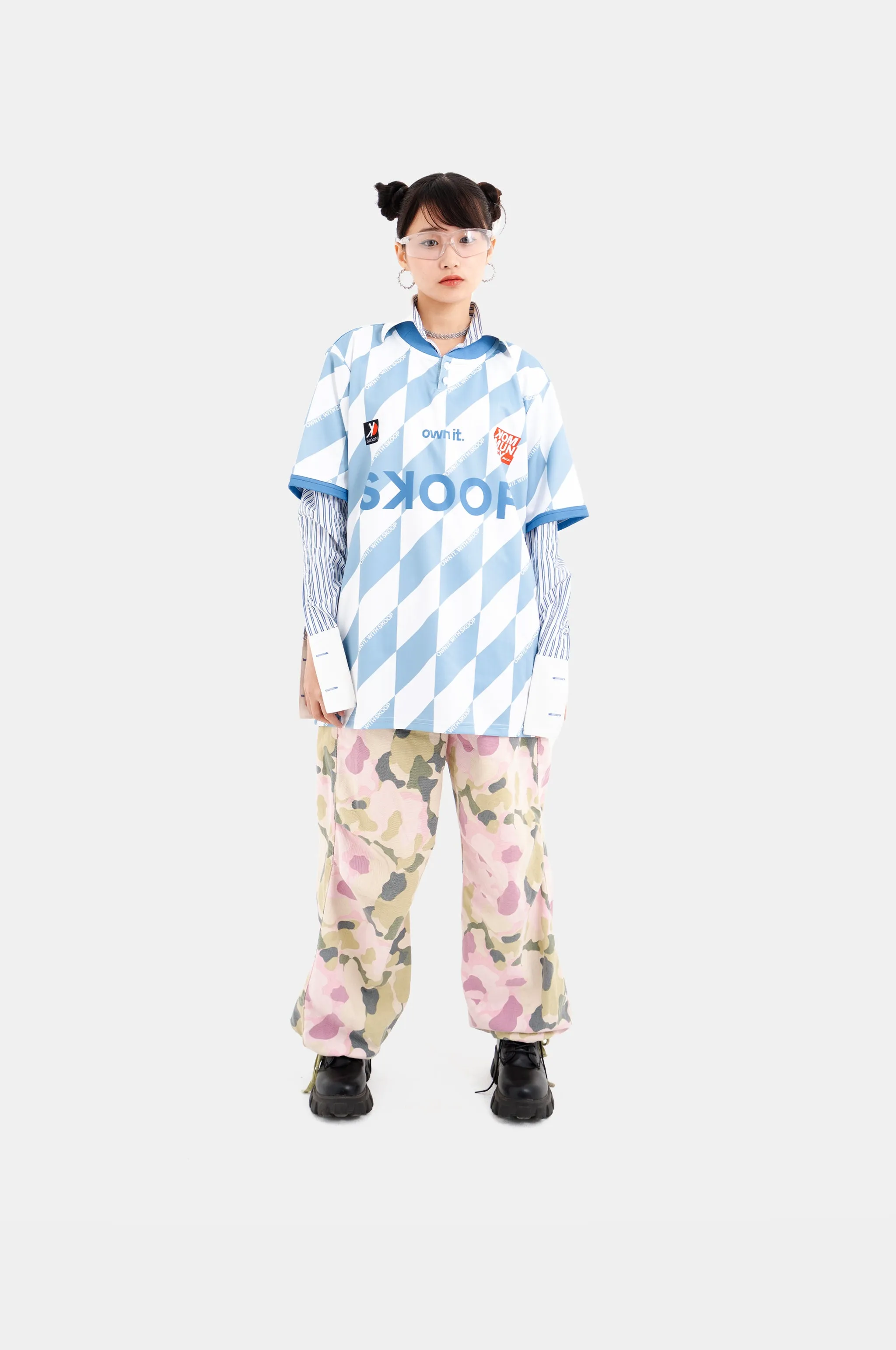 SKOOP® Evergreen Buttoned Collared Jersey Light Blue