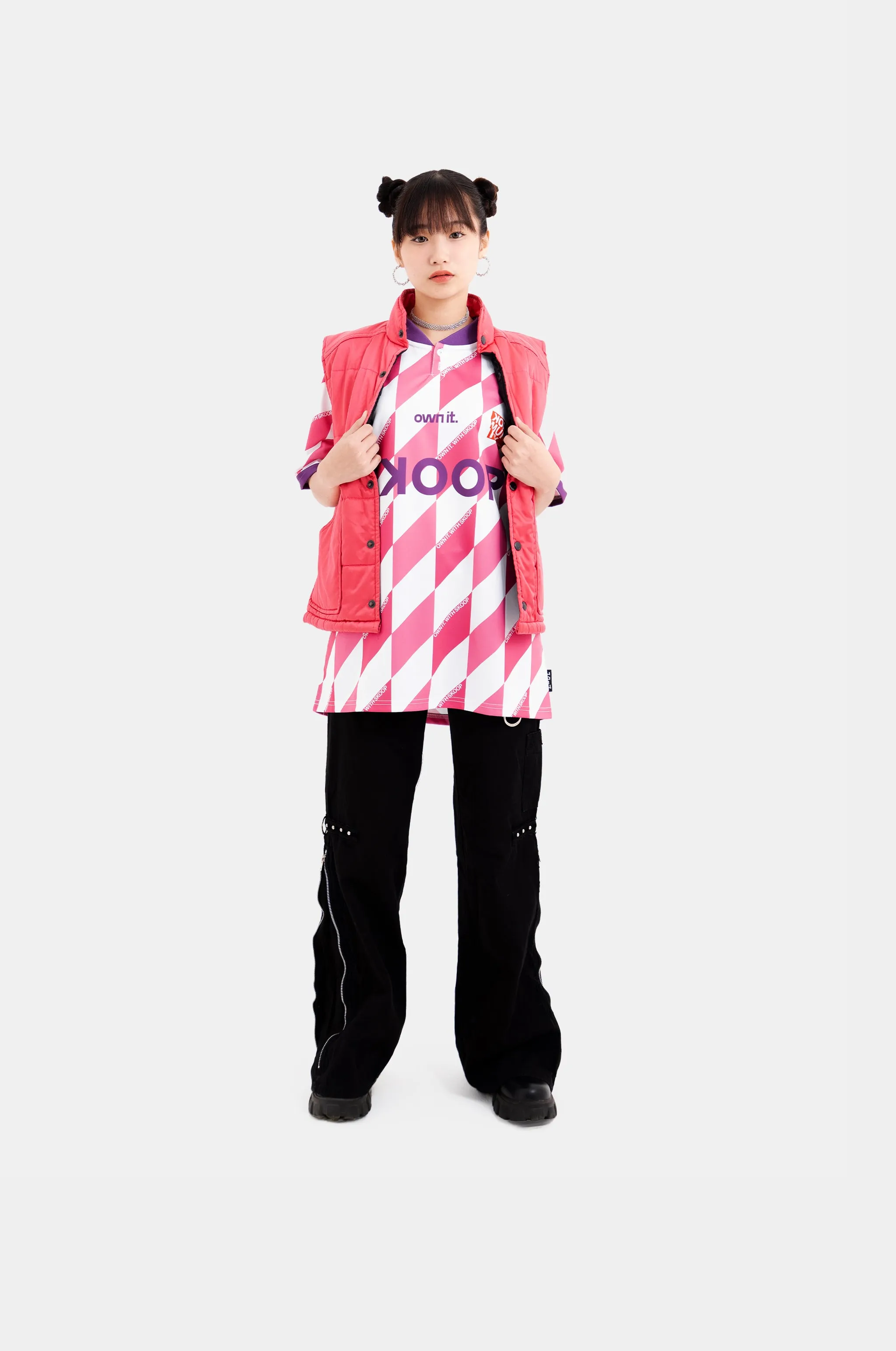 SKOOP® Evergreen Buttoned Collared Jersey Pink