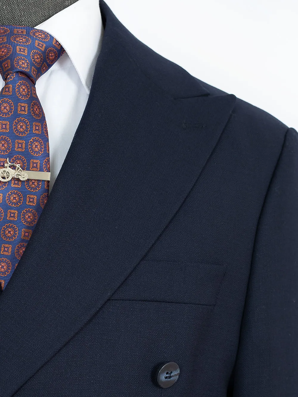 Smile Blue Double Breasted Bespoke Men Suit Tailored