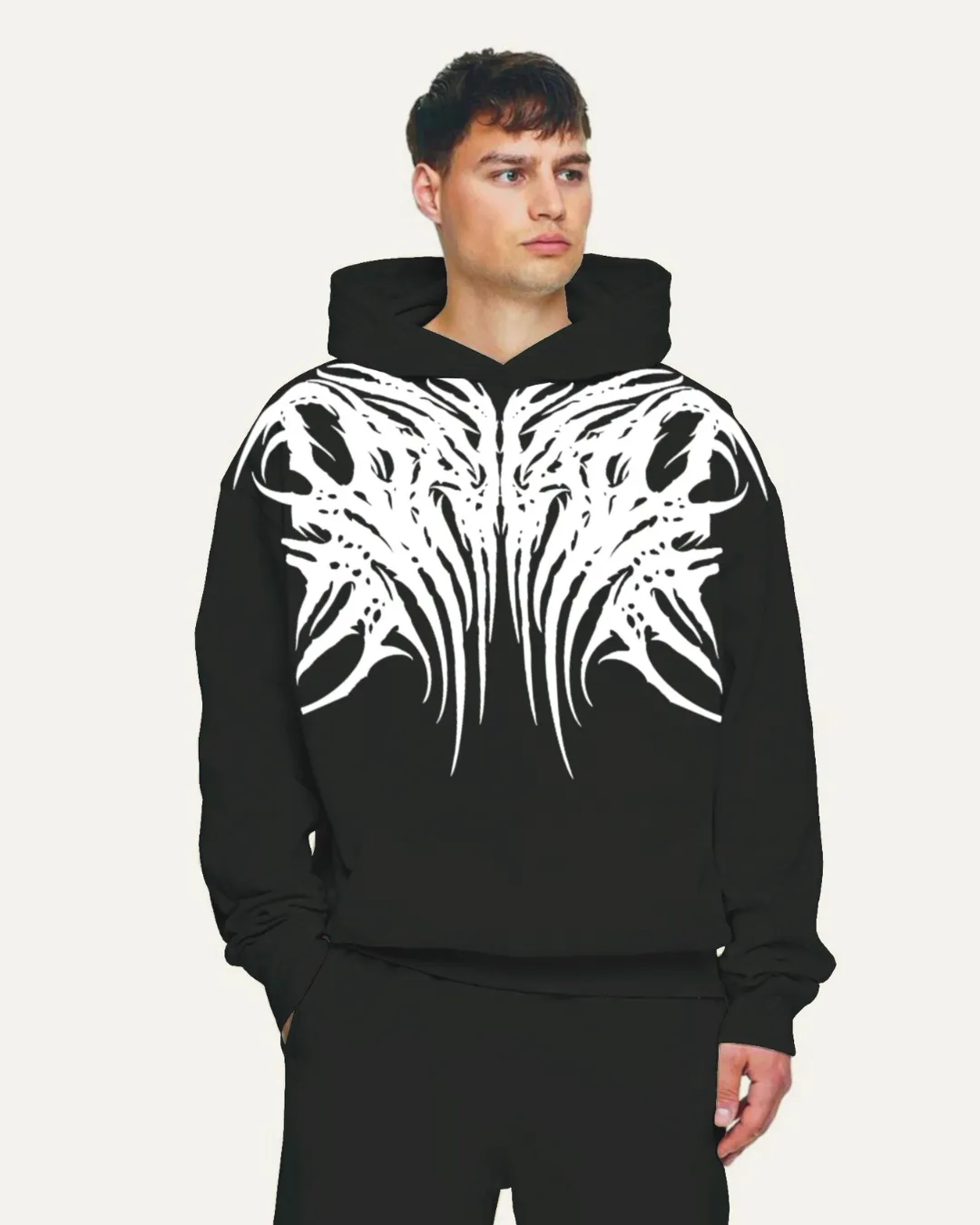 Unisex Black Oversized Hoodie - No Fear