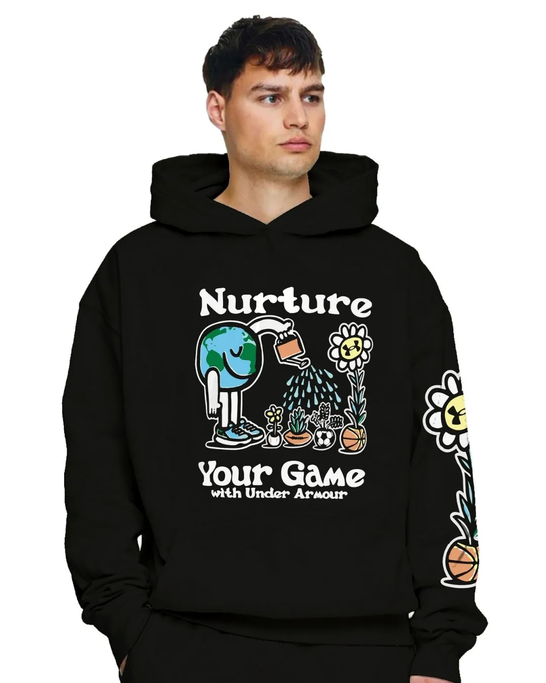 Unisex Black Oversized Hoodie - Nurture